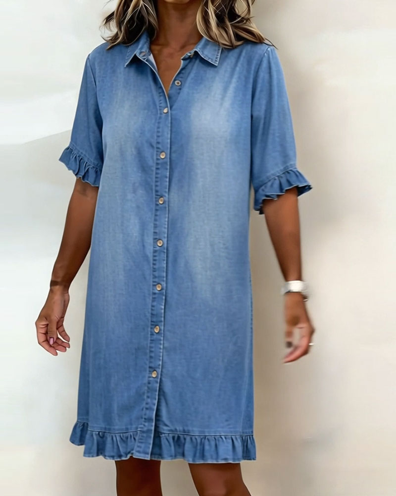 Maria | Cómodo vestido vaquero con un favorecedor fruncido