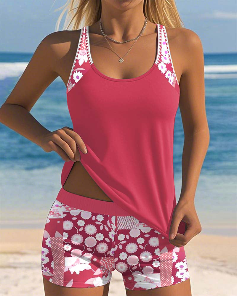 Daniela - Conjunto de Baño Floral con Short