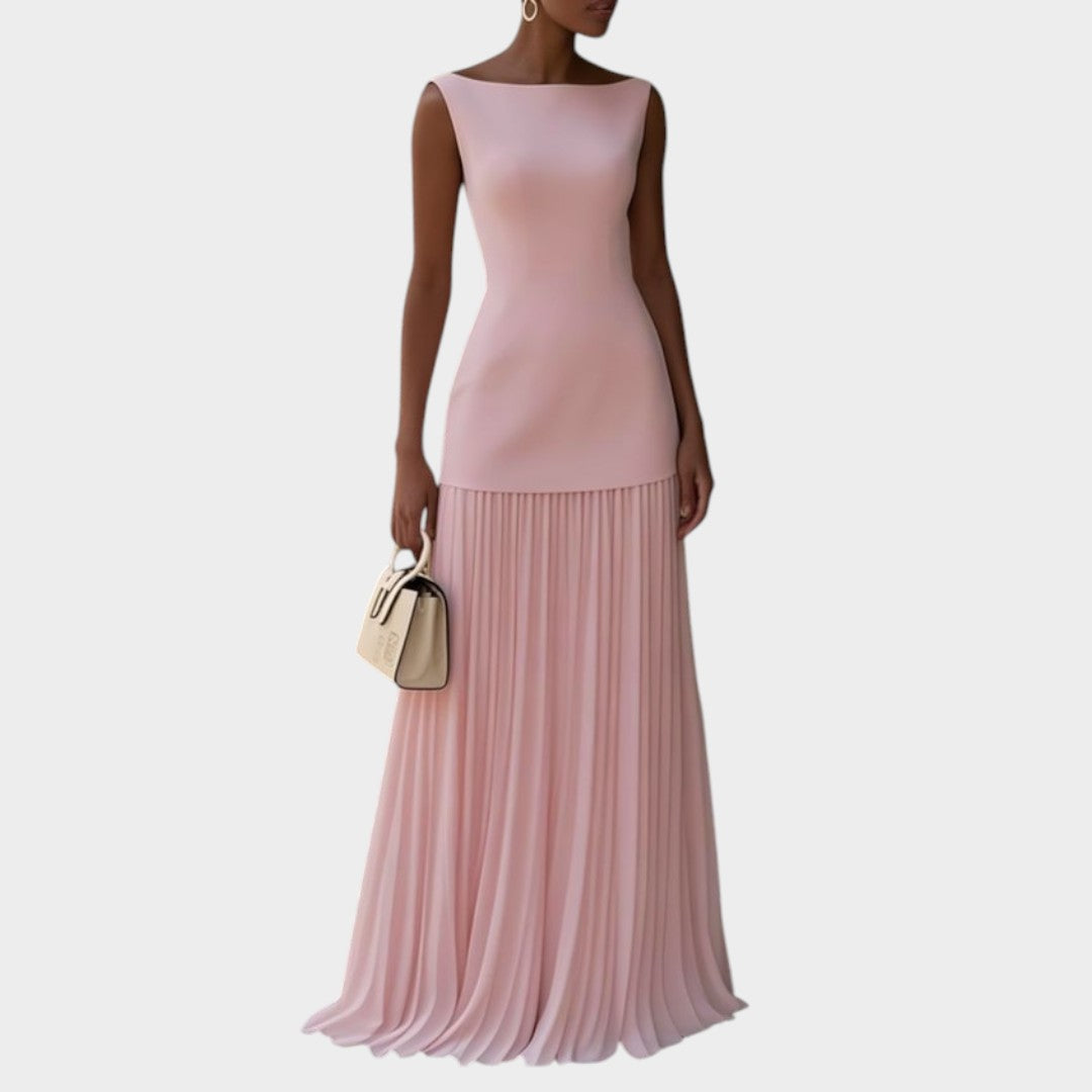 Klara™ | Vestido Largo Plisado sin Mangas