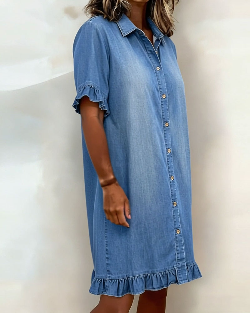 Maria | Cómodo vestido vaquero con un favorecedor fruncido