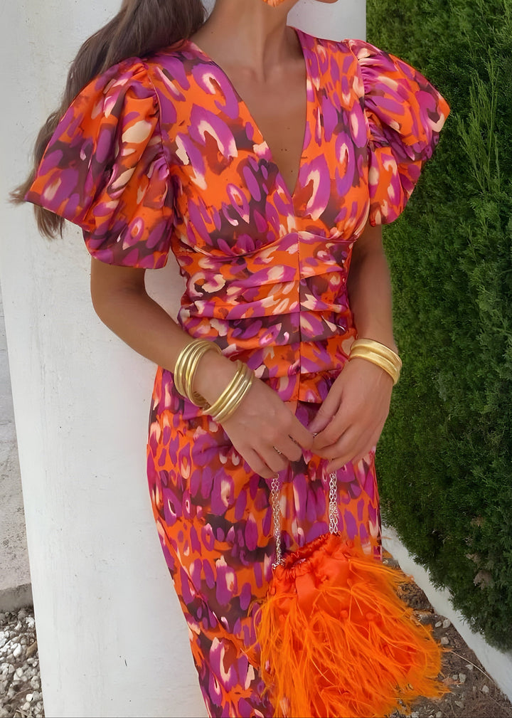Tora™ - Vestido con mangas plisadas